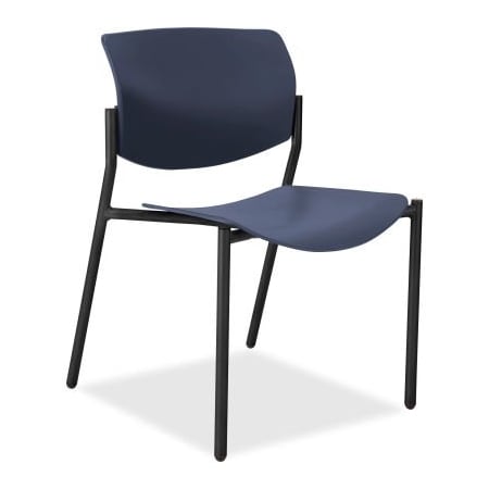 Lorell Lorell Stacking Chairs - Plastic - Midnight Blue - Set of 2 LLR83113A204